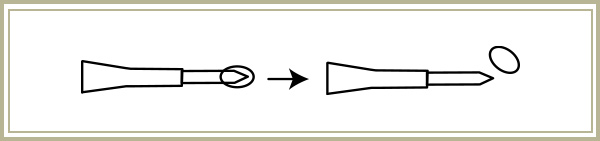 ペン先の樹脂を取り外すイメージ図